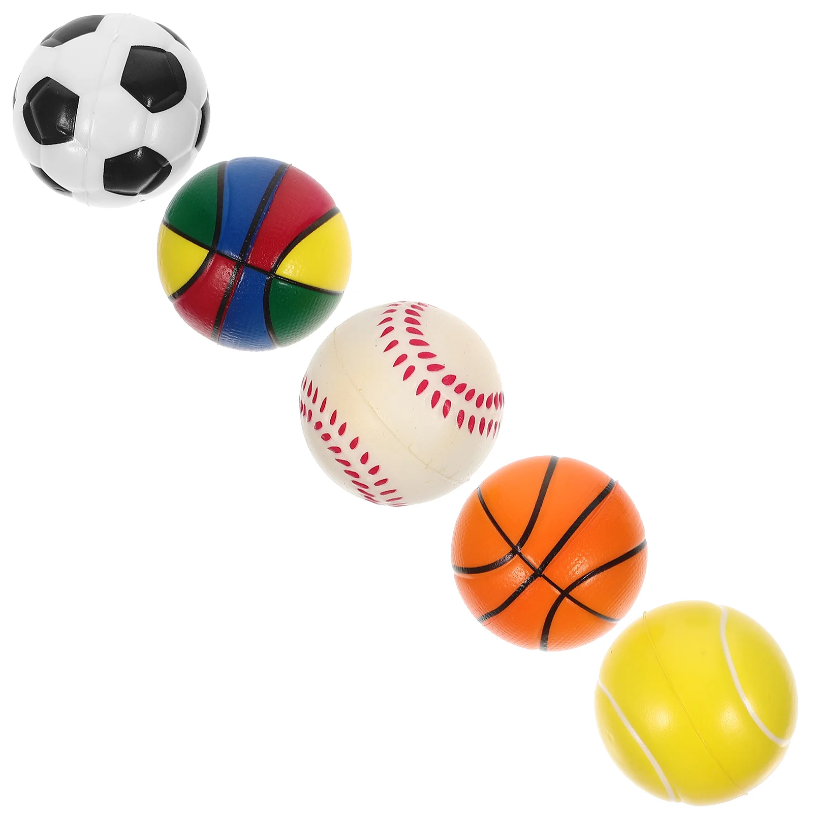 

5 Pcs Mini Soccer Basketball Football Tennis Balls PU Sponge Toys Kids Party Decorations Sports Enthusiast Gift