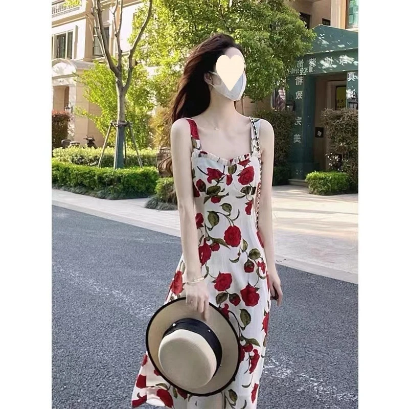 ローズ花柄ドレス女性のための新しい A ライン痩身ウエストレングスサスペンダー