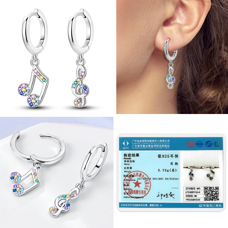 2025 الأصلي 925 فضة هوب القرط زركونيا عدم انتظام قرط الاذن المرصع للنساء المشاركة عيد ميلاد مجوهرات هدية