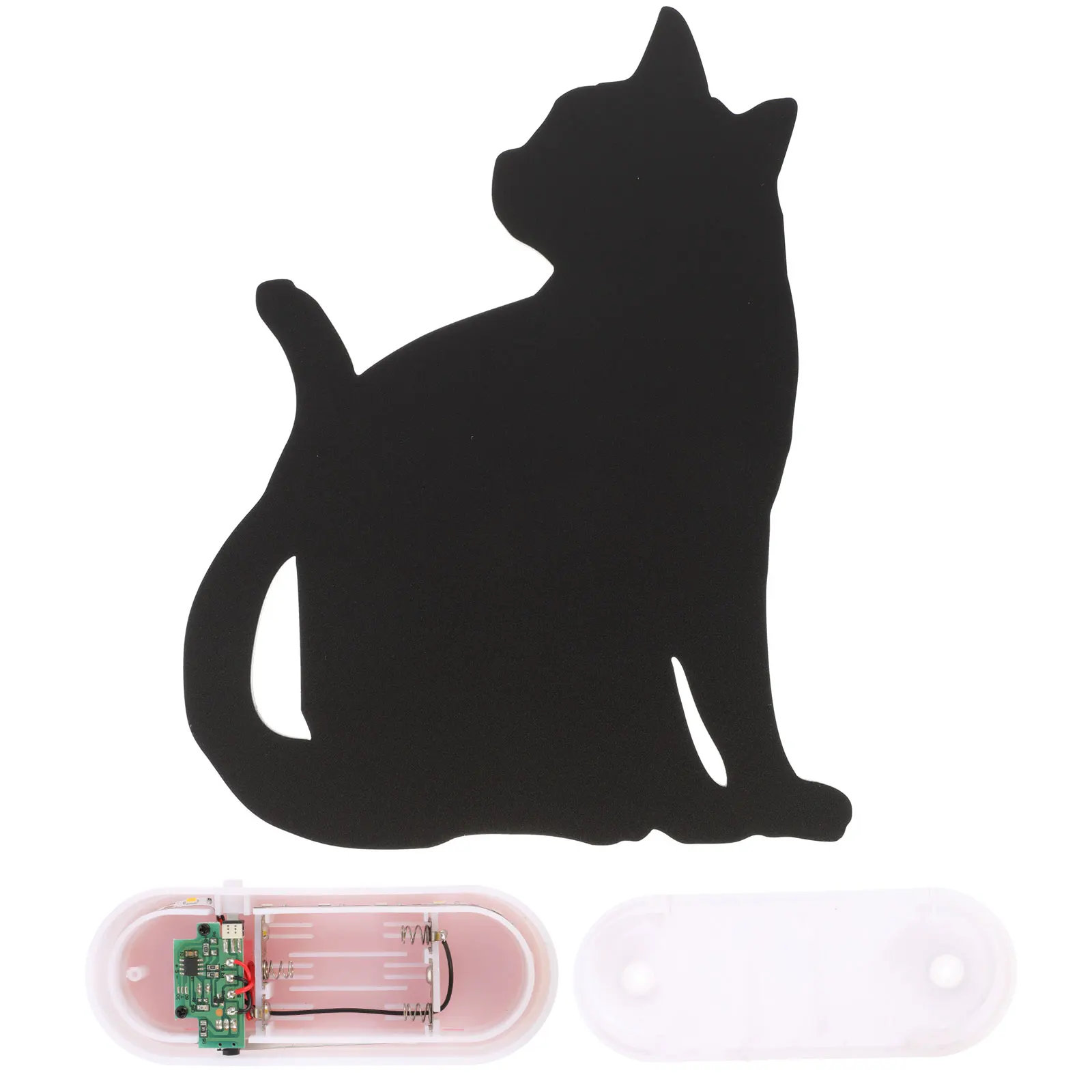 

1pc Led Cat Wall Night Voice Sensor Creative For Bedroom Corridor Baby Room Desk Lamp Acrylic Light Low Power Long