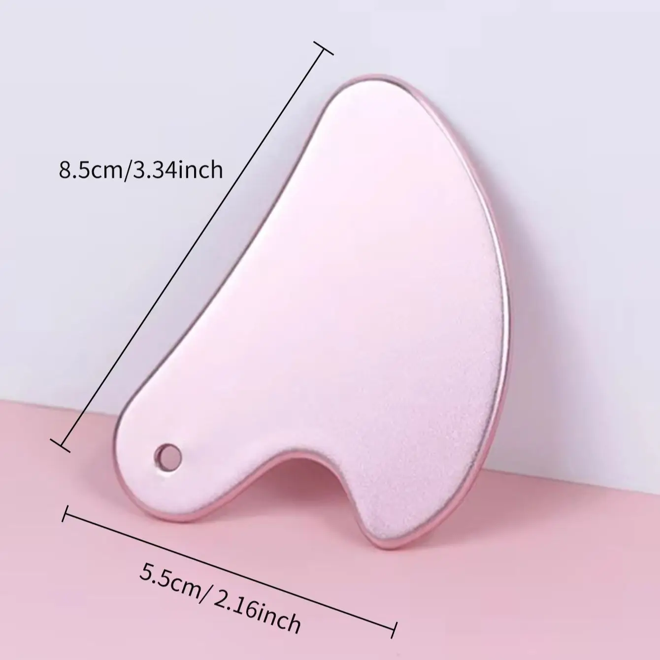 

1 шт., металлическая доска гуаша, скребок для лица в форме сердца, портативная практичная массажная доска