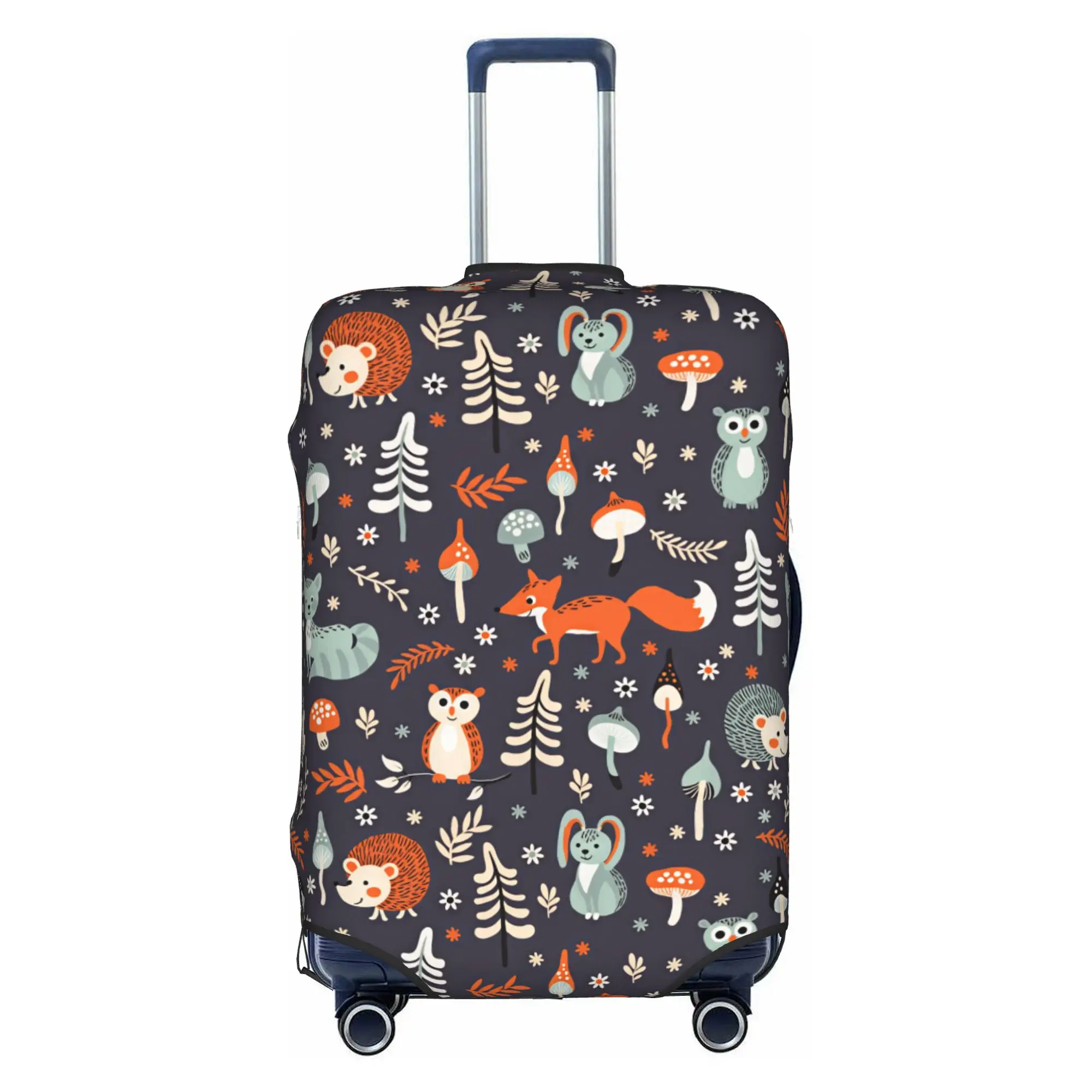 Cartoon Fox Owls Hedgehogs And Rabbits Luggage Cover Funny Woodland Animals Suitcase Protector Covers Suit For 18-32 inch