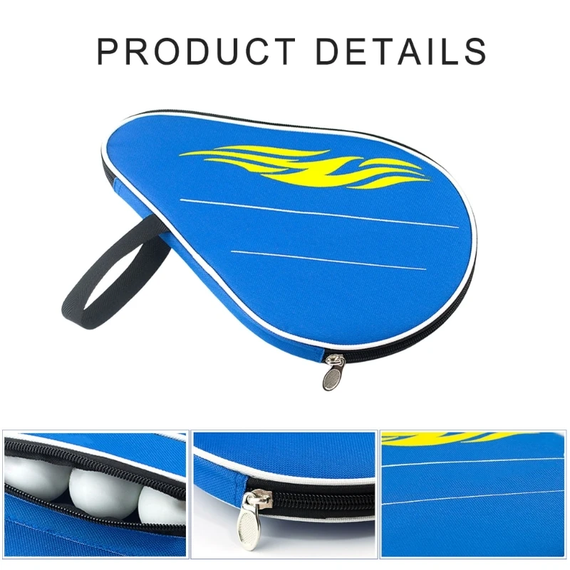 Convenient PingPong Racket Storage Bag with Comfortable Handle Travel Case for PingPong Racquets Accessories