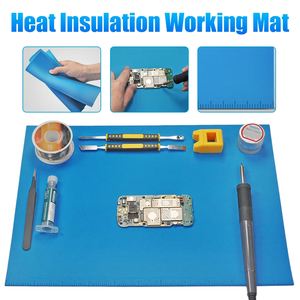 Repair Pad Insulation Heat-Resistant Soldering Station Silicon Soldering Mat Work Pad Desk Platform for BGA Soldering Station