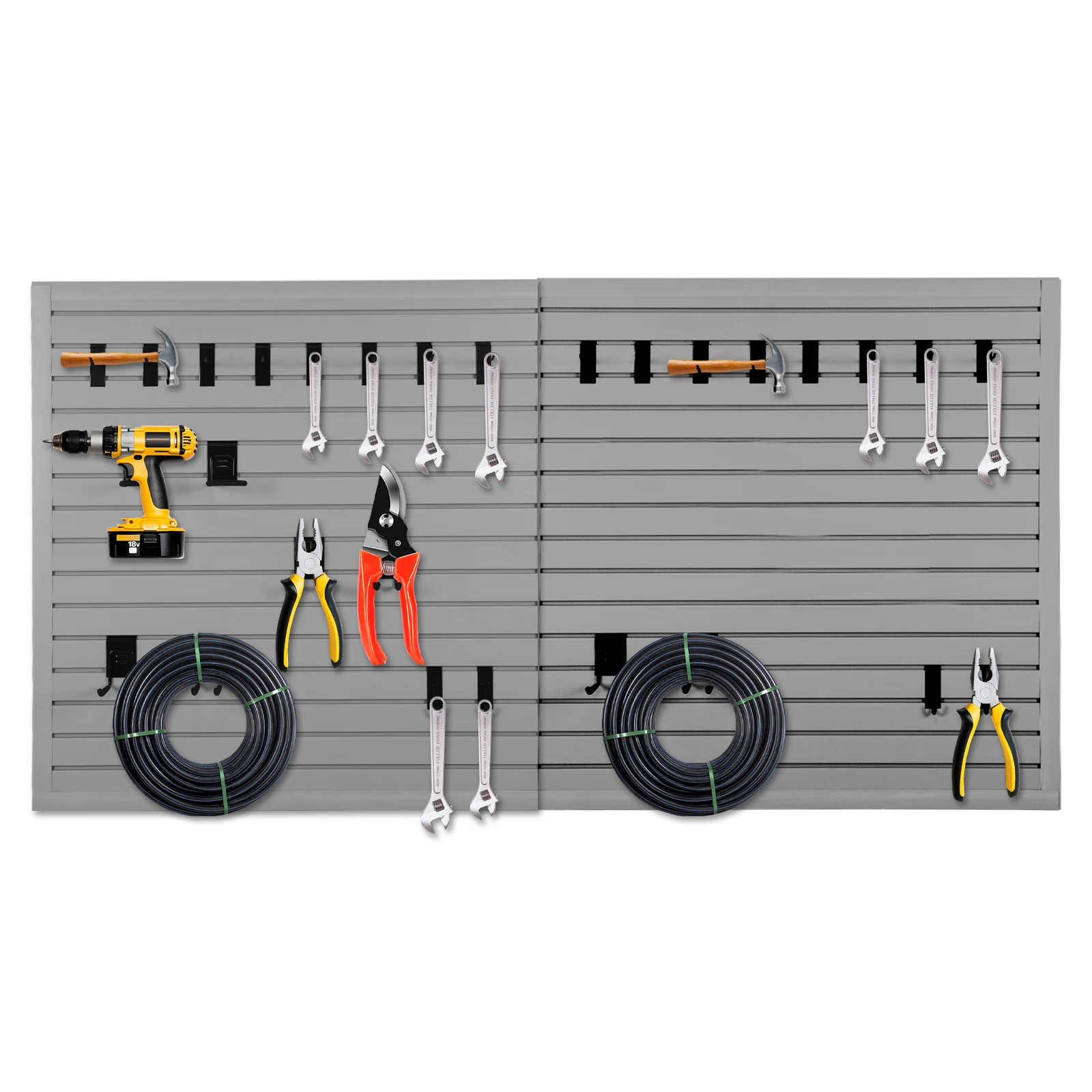 Slatwall Panels 4x8 Ft Peg Board Tool Organization PVC Wall Rack for Garage Storage