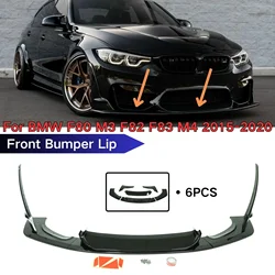 Front Bumper Lip For BMW F80 M3 F82 F83 M4 2015 2016-2020 Body Kit Cars Accessories Glossy Black LPT Style Spoiler Splitter