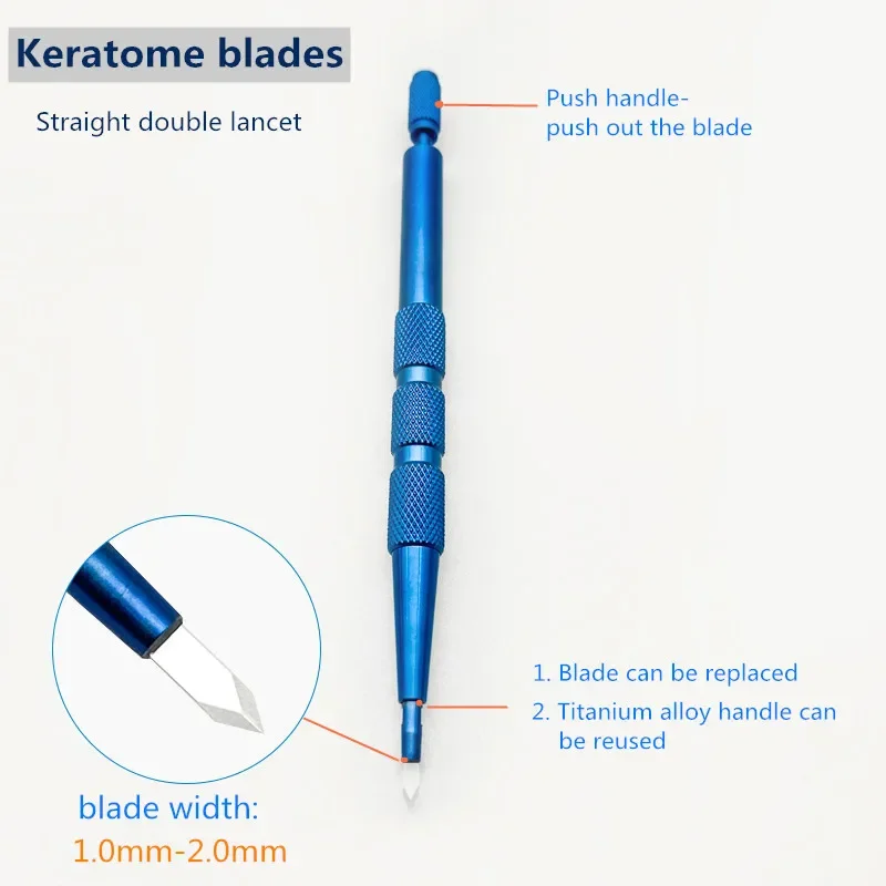 

Ophthalmic Sapphire Keratome blades Straight double lancet Ophthalmic microsurgical blade