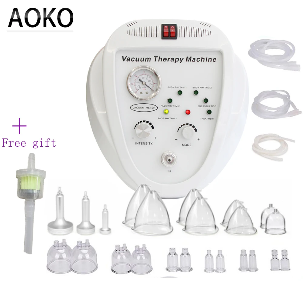 AOKO-máquina de belleza de estiramiento facial al vacío, masajeador de Copa con bomba, moldeador corporal, dispositivo de elevación de glúteos