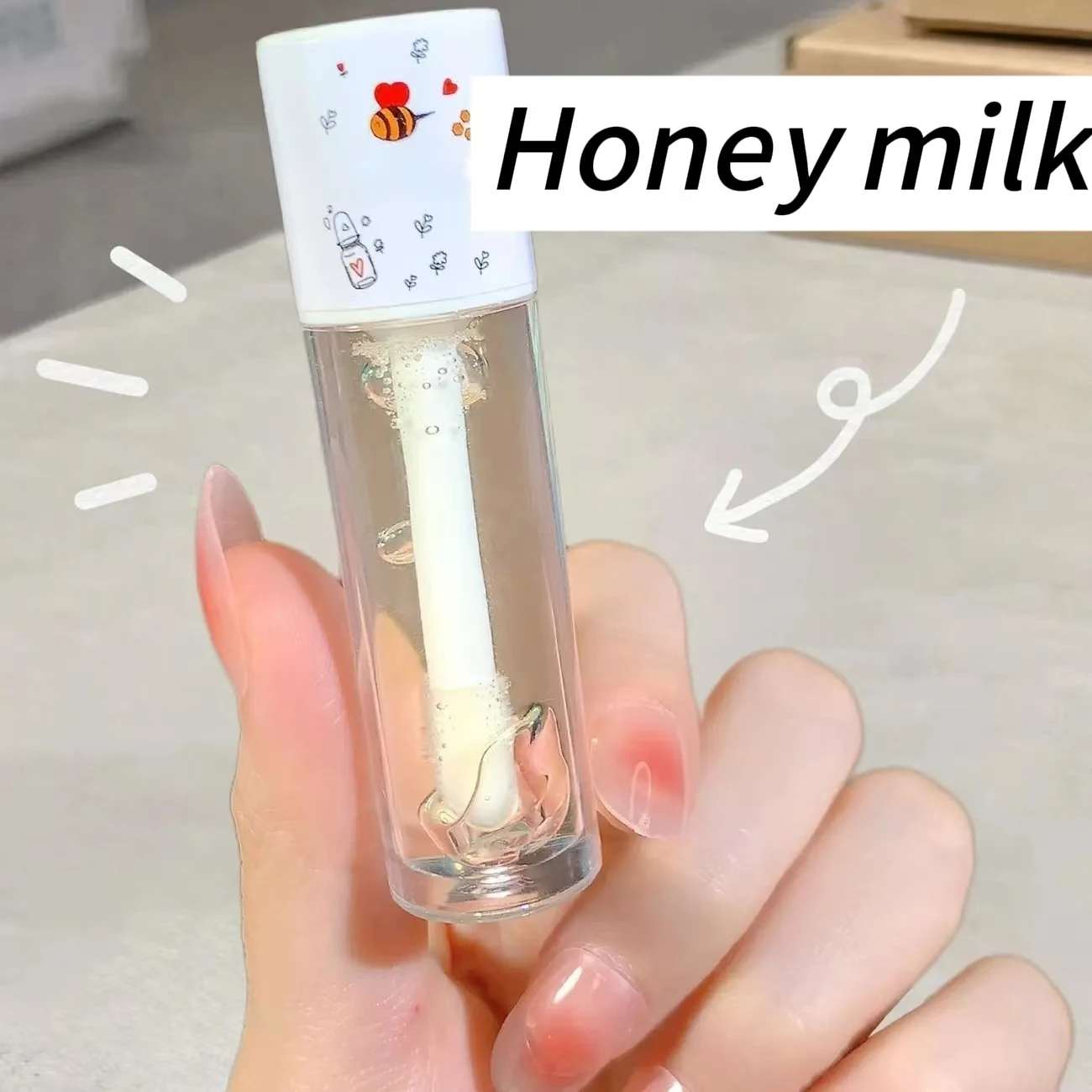 ピーチハニーリップオイル ぷるぷる保湿 ベタつかない うるおいグロス 長持ち クリアリキッドリップバーム