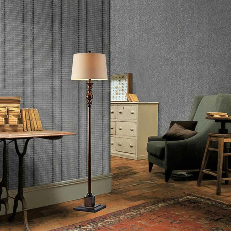 

American Fabric Living Room Bedroom Floor Lamp Hotel Foyer Stand Light Home Decor Cloth Cafe Store Show Room Lighting Lamps