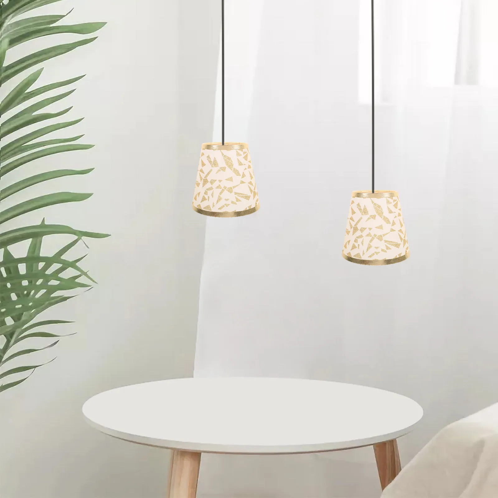 PVC Fabric Lampshade Stable Sturdy Iron Frame Easy Installation Decorative Lamp Shade for Bedroom Living Room Desk Lamp Shade