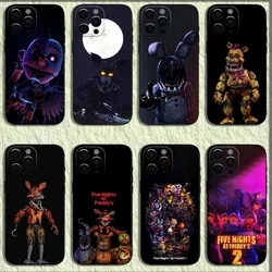 Five-Nights-At-Freddys F-Fnaf Phone Case For iPhone 16,15,14,13,12,11,Pro,X,XS,Max,XR,Plus,Mini Soft Black Cover