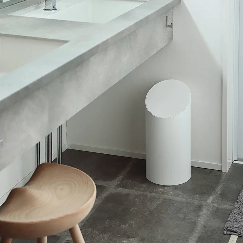 Living Room Trash Can Flip Large Capacity Cylinder Press Swing Trash Office Bedroom Bathroom