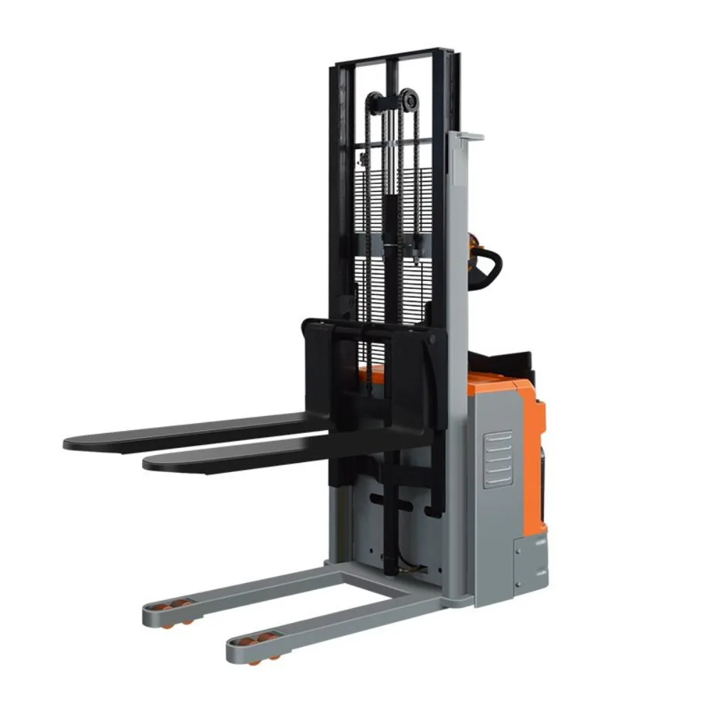

Stand-up hydraulic forklift stacker fully automatic transporter electric forklift small 1 ton loading and unloading truck lift