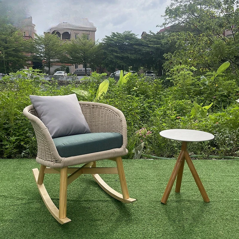 

Outdoor Internet celebrity rocking chair lazy leisure recliner household light luxury solid wood chair living room nap balcony s