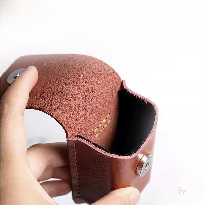 ポータブル眼鏡ケース-メンズ-sle-ファーストレイヤーレザー-折りたたみ式老眼鏡バッグ-ベルト穴付きウエストバッグ-収納オーガナイザー