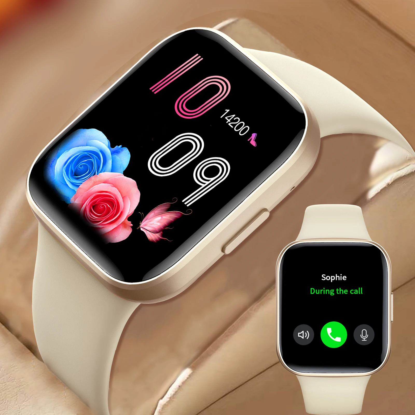 Reloj inteligente, llamadas/digitales inalámbricos, para iPhone/Andriod, modo multideporte, recordatorio de llamadas y rechazo, recordatorio de SMS