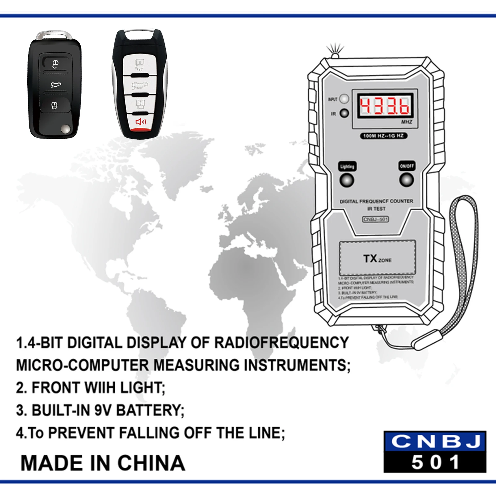 IR Infrared Frequency Tester Wireless remote control frequency tester Auto Key Frequency Tester Car Key Frequency Tester