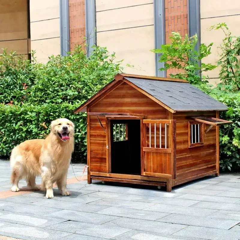 

Cheap And high quality Outdoor Waterproof And Rainproof Outdoor Wooden Dog Cage Pet Villa In Solid Wood Dog House Hot Sales