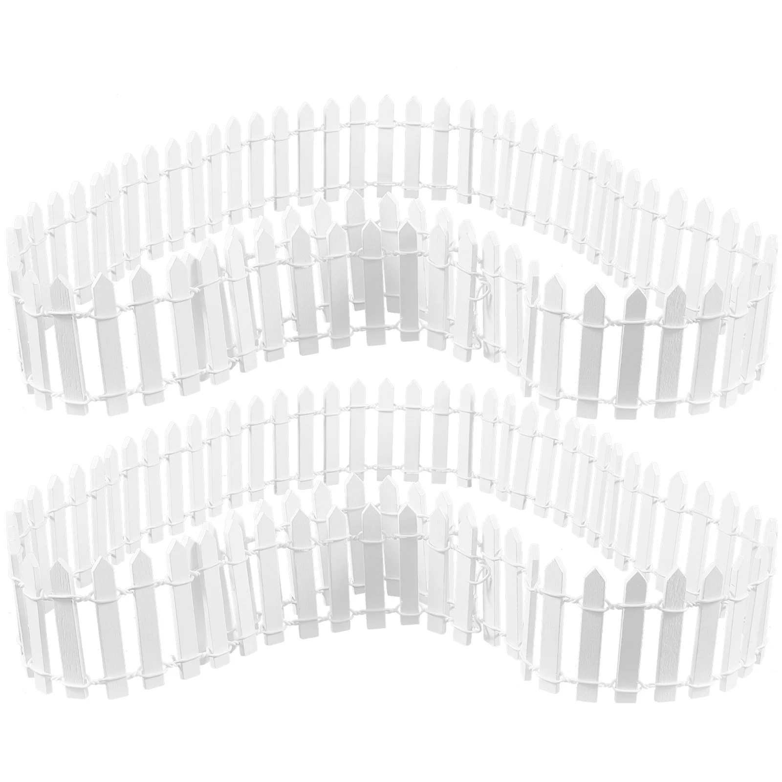 2Sets Mini Wooden Fence 5Cm Small Picket Fence Flexible Design Miniature Landscape Fairy Garden Holiday Decoration