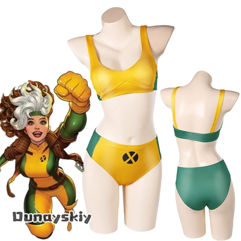 

X 97 Rogue Ultra Cosplay Swimsuit Costume Summer Beach Party Disguise for Women Girl Bikinis Set Swimwear Outfits Rogue Suit S-L