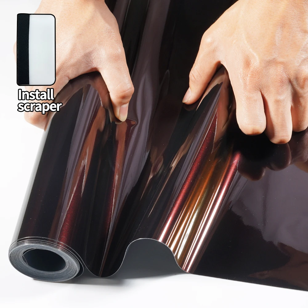 

Глянцевая виниловая пленка для авто и мотоциклов, цвет Мадейра Красный Хамелеон, темно-черно-красная, без пузырьков воздуха, для изменения цвета кузова.