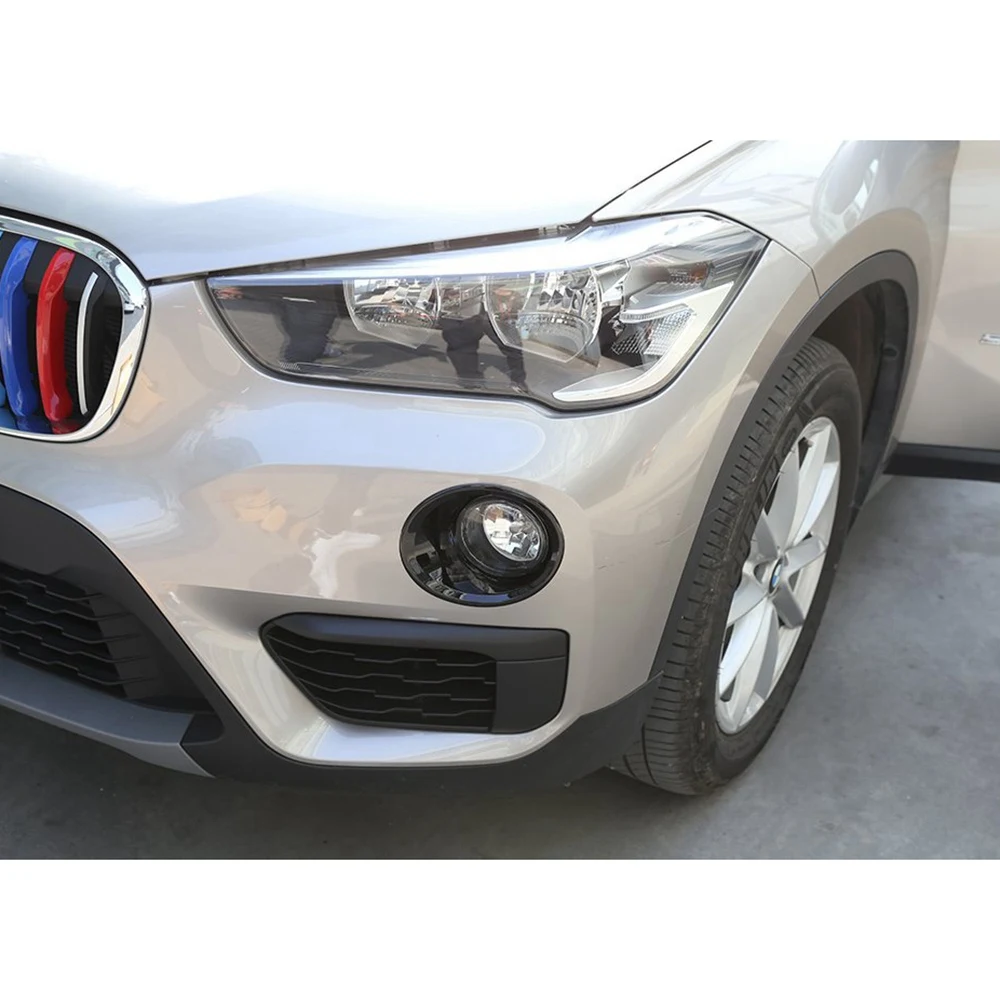 2 Stücke Glänzend Schwarz Auto Nebelscheinwerfer Lampenabdeckung Trim für-BMW X1 F48 2016-2019