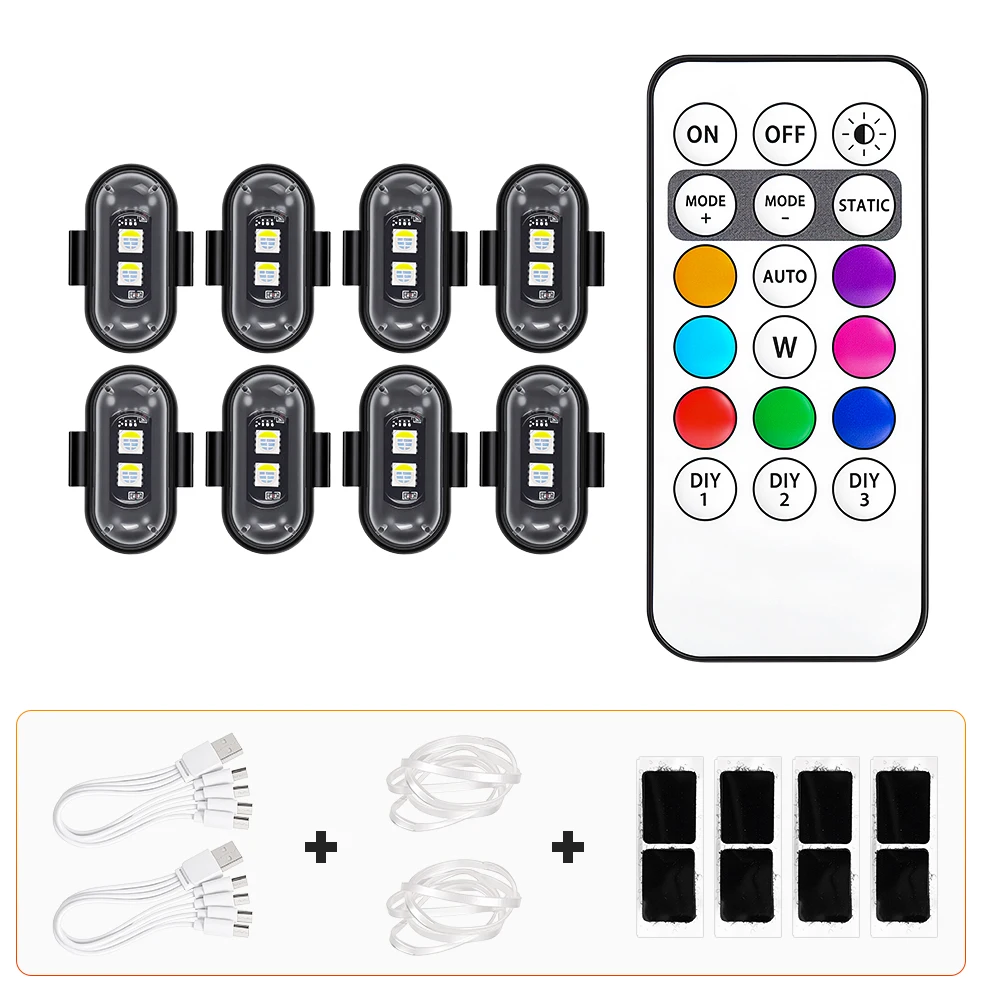 RGB LED Elektroroller Stroboskoplichter für Xiaomi M365 Pro Mi3 Mi4 Mi5 Mi6 6Lite Elite LED Blitz-Positionierungslicht Kabellos