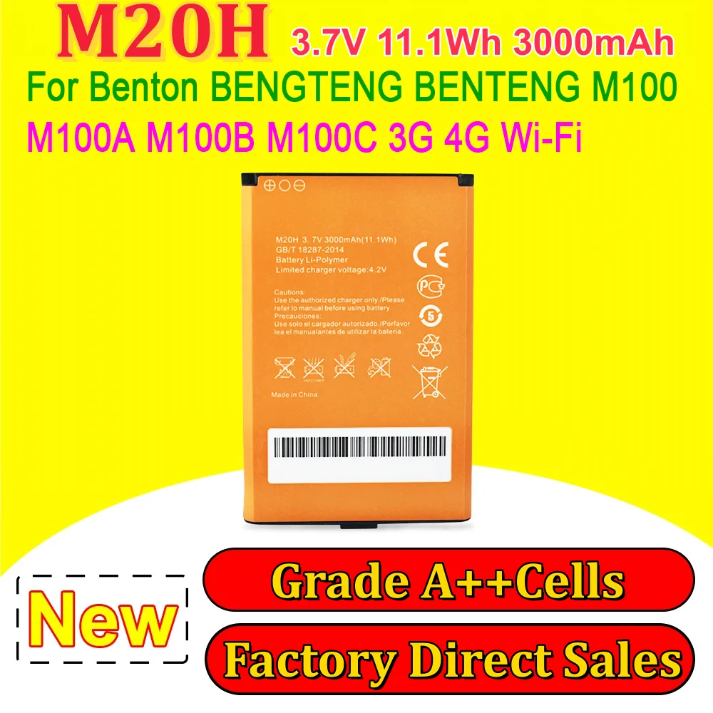 High Quality M20H Battery For M20 M100 L02Hi M028A 4G LTE WiFi Router Mobile Hotspot MiFi Batteries 3000mAh 3.7V