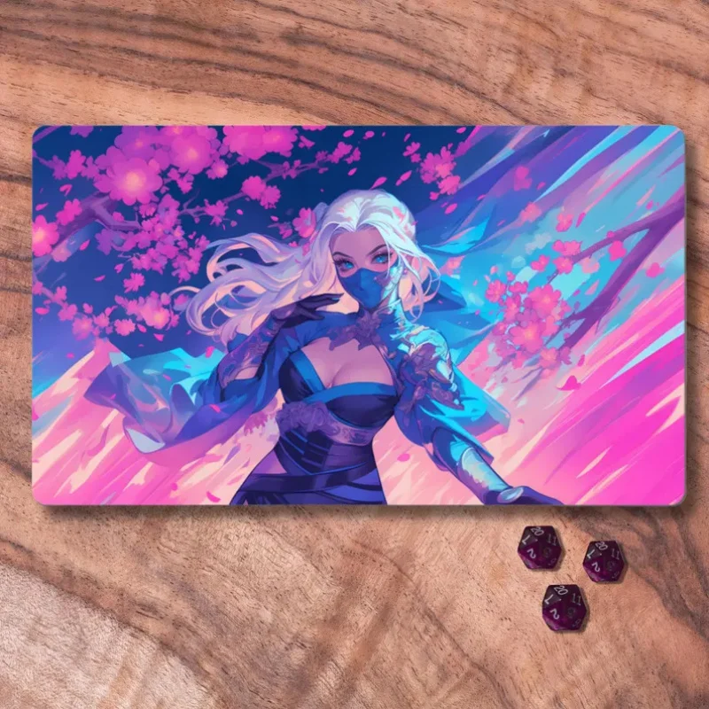 

VIKAMA Ninja-Themed Trading Card Game Mat, Magic: The Gathering Accessories, Trading Card Game Accessories