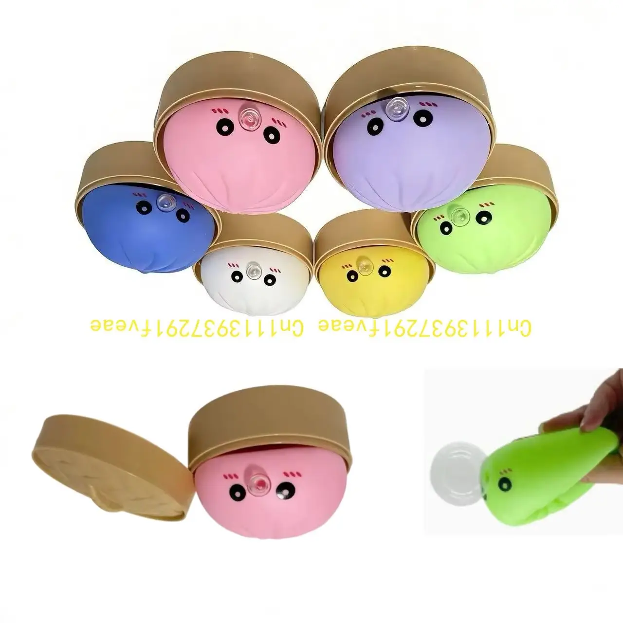 

New Bubble Blowing Simulation Baozi SquishyToyLarge Steamer Basket Expression Baozi Stress Relief Decoration Birthday Gift Sloth