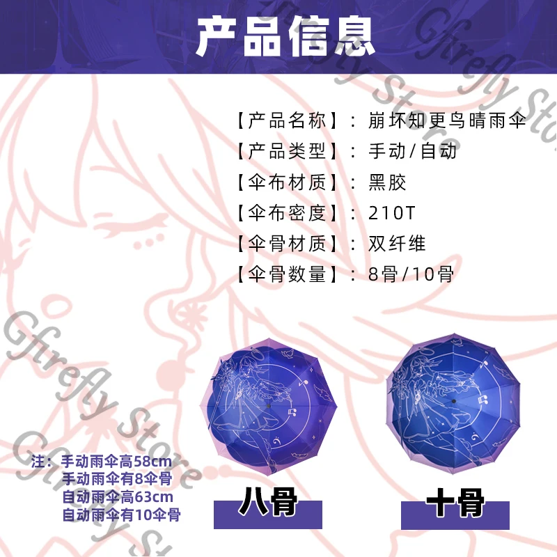 Honkai: Star Rail Anime High Quality Robin Sun Protection Voluntarily Umbrella Bumbershoot Sunshade Brolly Colleagues Ambitus