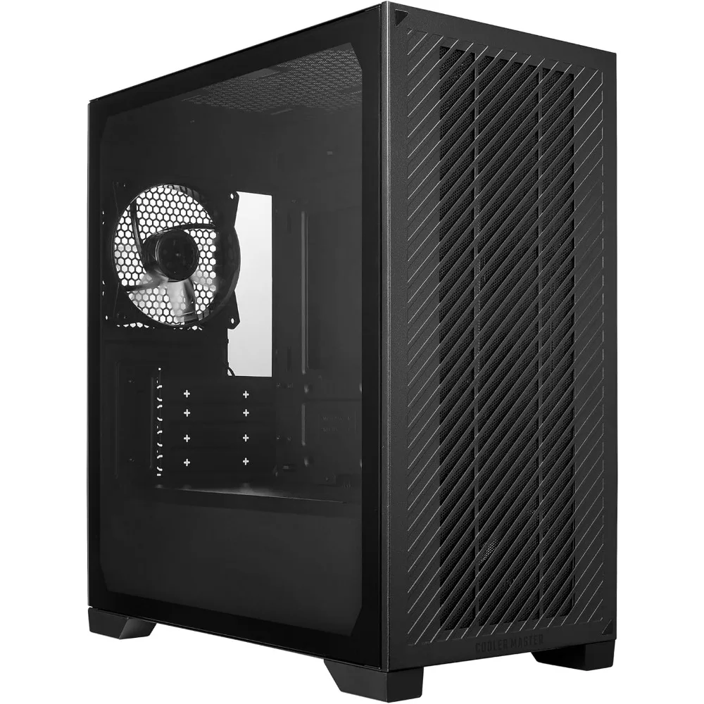 Micro-ATX PC Case with High Airflow, Supports 365mm GPUs, 280mm AIO, and Tempered Glass Side Panel