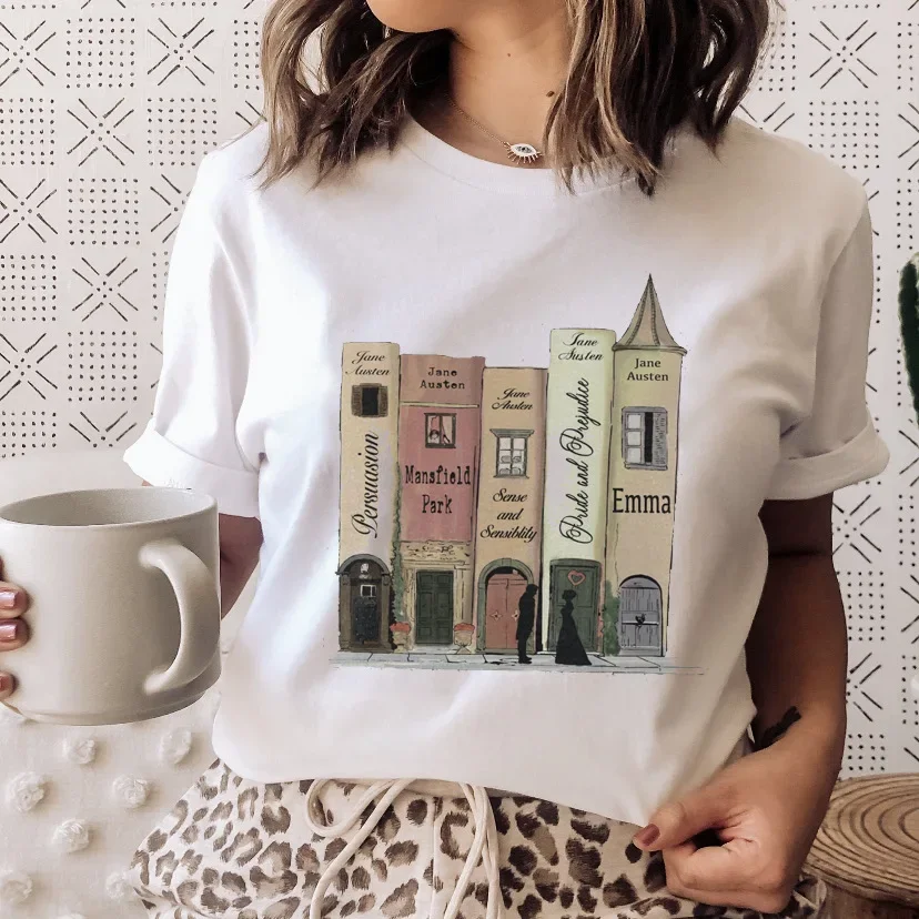 Magic Book Love Cute Girl White T-shirt Fashion Casual Summer Women's Top Retro Style Graphic T Shirts  Oversized Tshirt  Tops