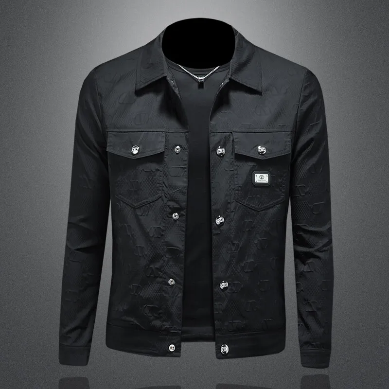 

Мужская приталенная куртка больших размеров с вышивкой, модная верхняя одежда из полиэстера, молодежная, универсальная, на все сезоны