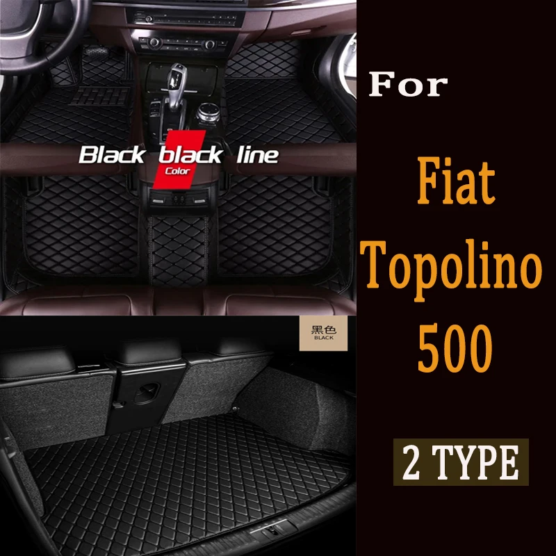 Car Floor Mats For Fiat Topolino 500 2012 2011 Auto Interiors Accessories Styling Custom Foot Rugs Products Replacement Parts