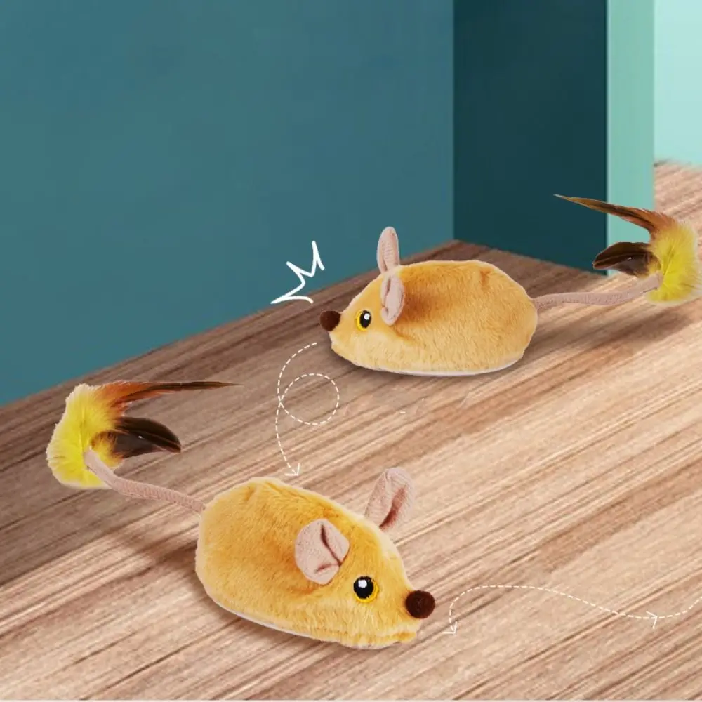 

LED Light Automatic Sensing Moving Mouse Sound Realistic Electronic Squeaky Cat Wear-resistant Steerable Interactive Cat Toys