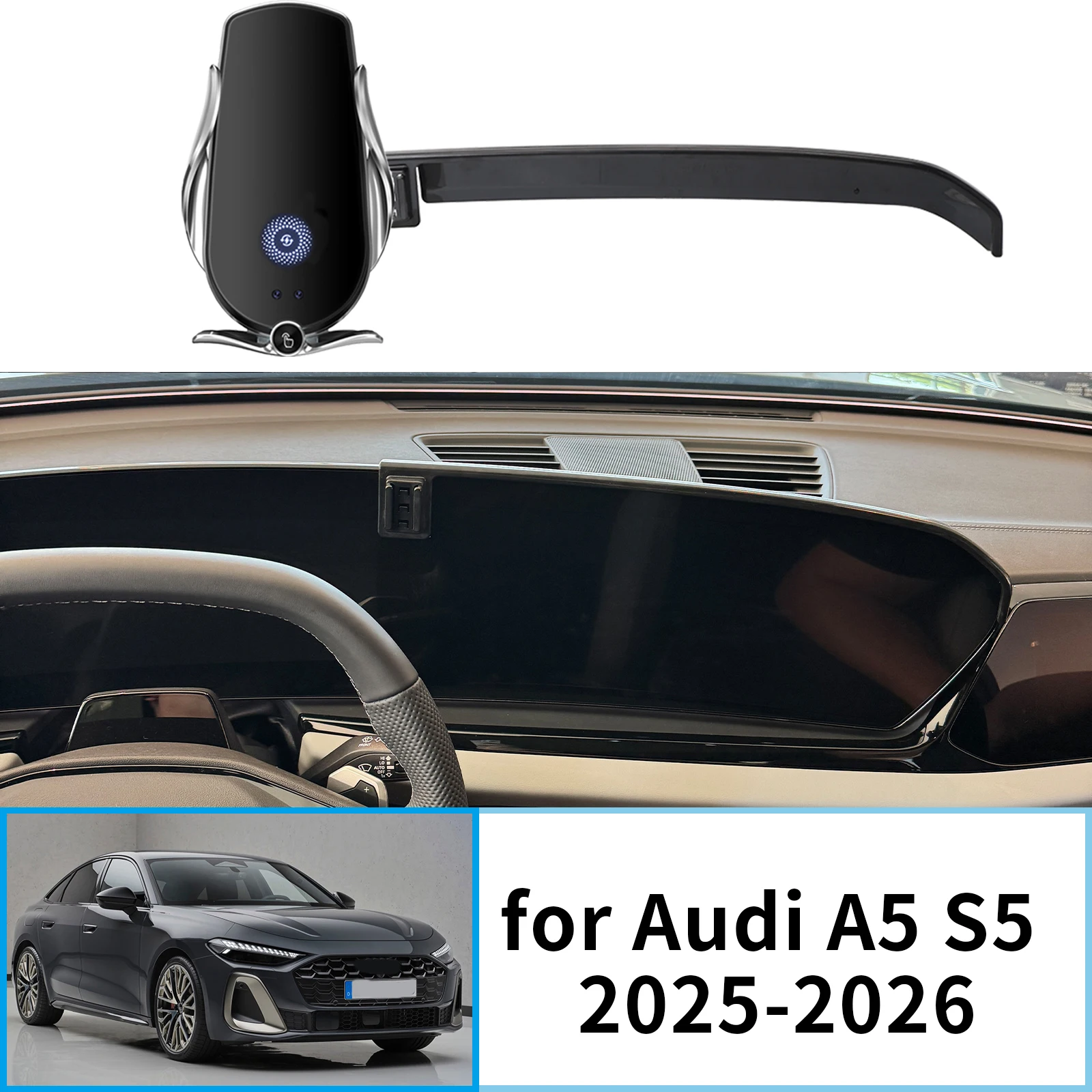 

Car Mobile Phone Holder for Audi A5 S5 Sedan 2025 2026 Sportback Electric GPS Bracket Navigation Stand Auto Accessories
