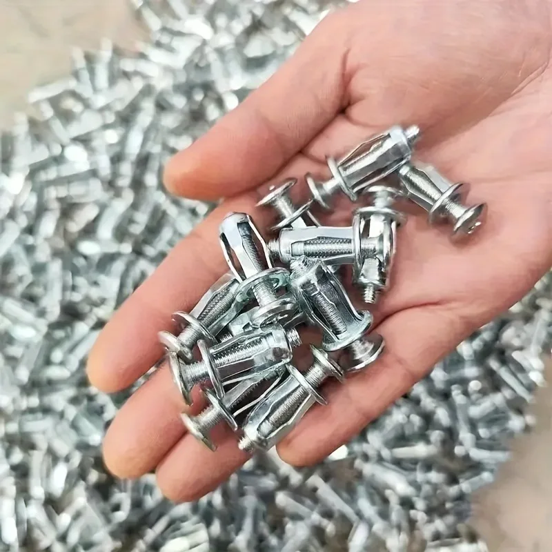 75pcs Set Petal Expansion Nut Screws, Czech Nuts, Hollow Iron Plate with Cross Slot Expansion Bolt Rivet Nuts, M4.M5.M6 Size, Du