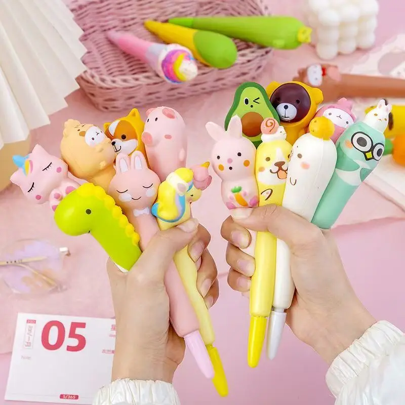 10 Pack Cute Pens Squishy Fun Pens Soft Grip Gifts for Tweens Fun Pencils for Kids Kawaii Gift for Teens Squishies for Kids