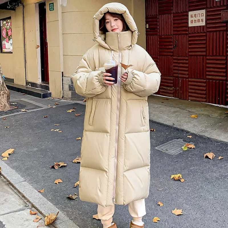 

New Winter Hooded Jacket Women Korean Parkas Loose Down Cotton Coats Overcoat Female Casual Thick Warm Windproof Outerwear