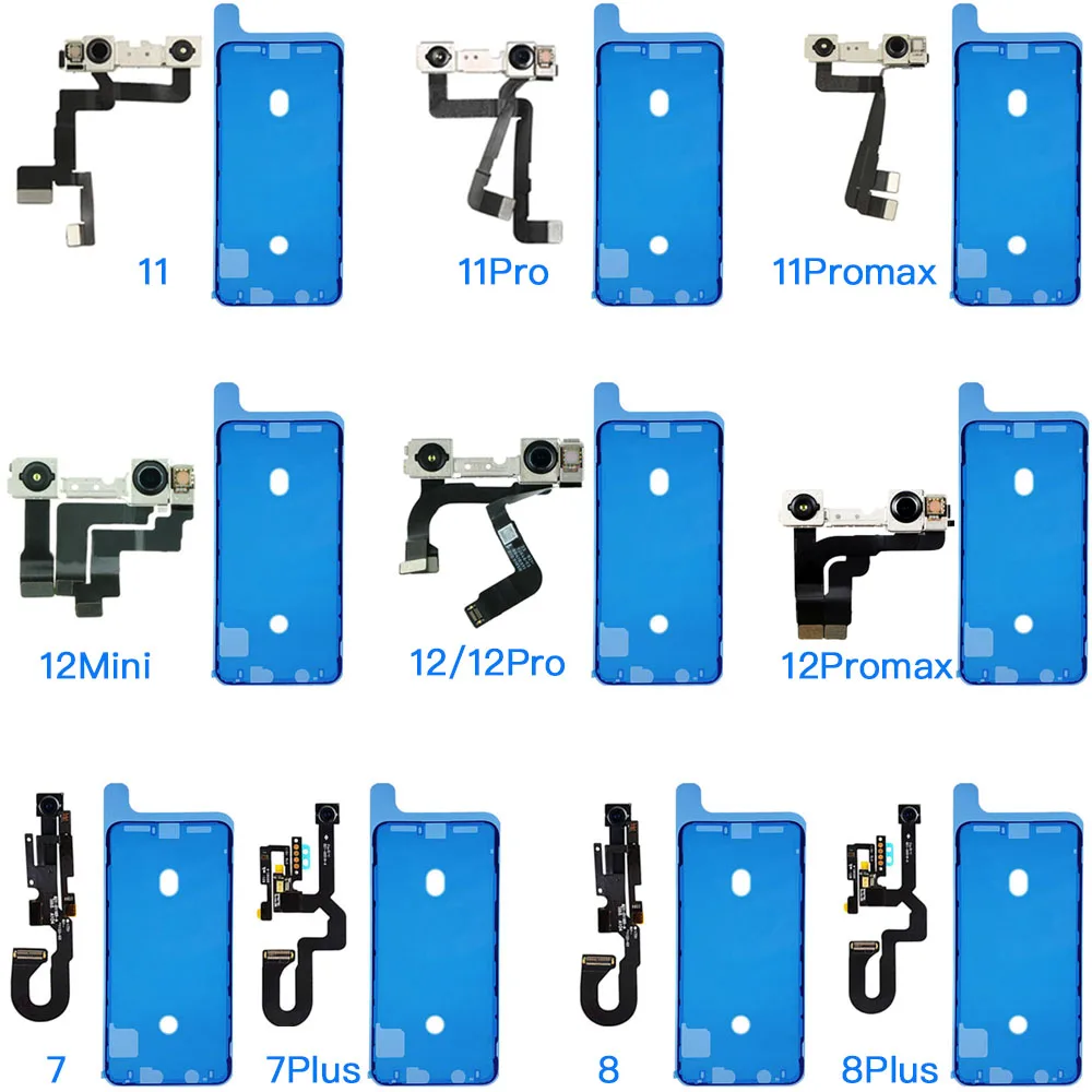 Front Camera Flex Cable For iPhone 7 8 Plus X XR XS 11 12 Pro Max Replacemet No Face ID + Waterproof Tape Replacement