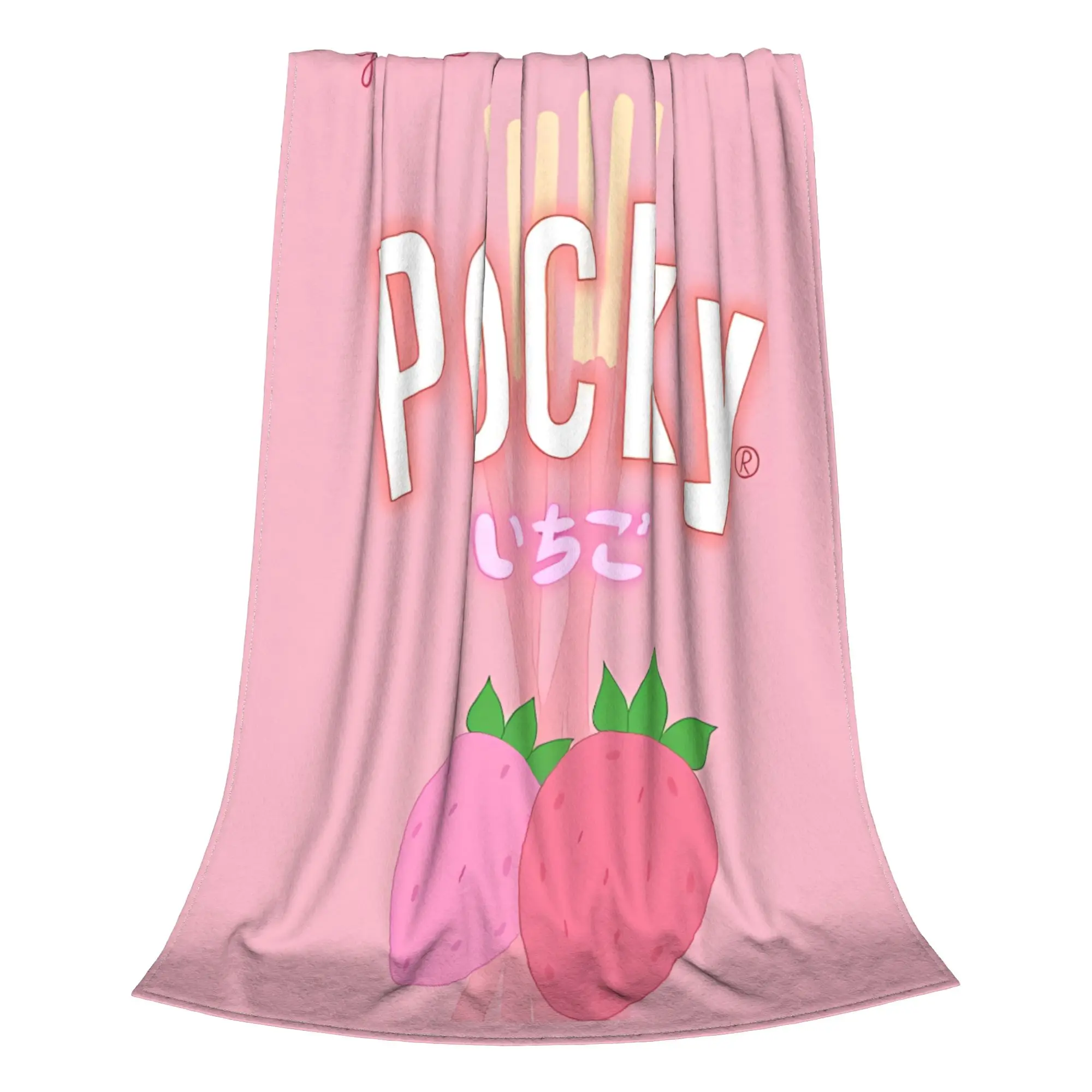 1PC Home Cutecore Strawberry Snack Pocky Blanket Super Cosy Plush Home Living Room Sofa Halloween