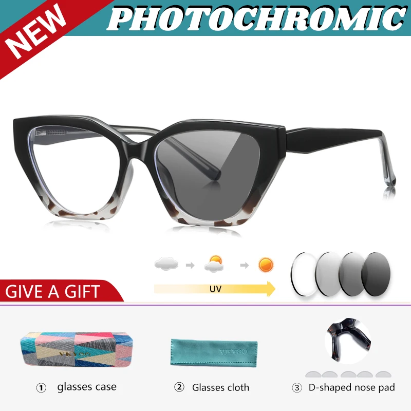

CAIDERONI New Vintage Butterfly Minimalist Customized Reading Anti-blue Light Glasses Progressive Prescription PhotochromicLS036