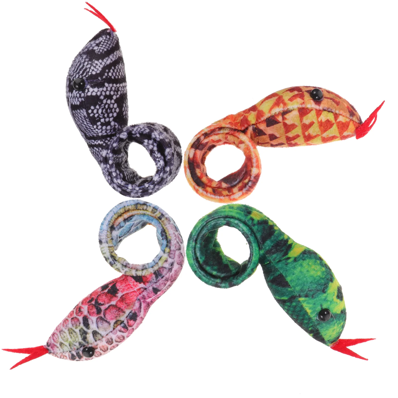 4 Pcs Snake Snap Bracelet Ring Bracelets Toy Snakes That Look Real Wristband Cloth Toys Baby