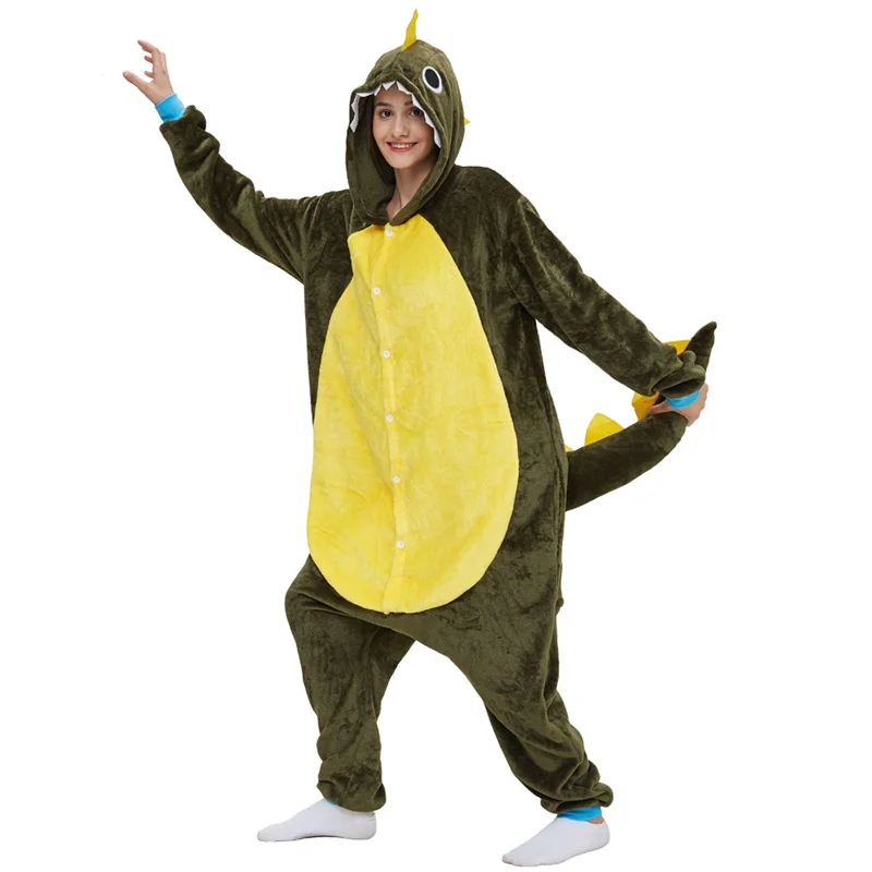 

Centrosaurus Onesies Fluffy Pajamas Kigurumi Flannel Anime Cartoon Homewear Halloween Cosplay Costumes Long Sleeve Nightgowns