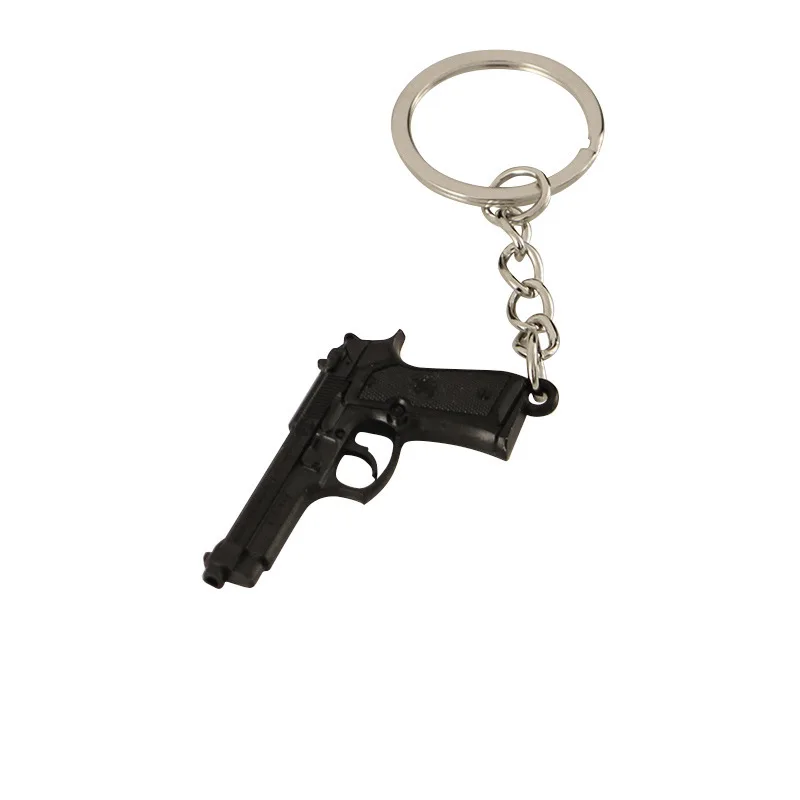 Mini Gun Model Alloy Keychain Metal Pendant Jewelry Men's Military Fan Collectibles Home Small Ornaments