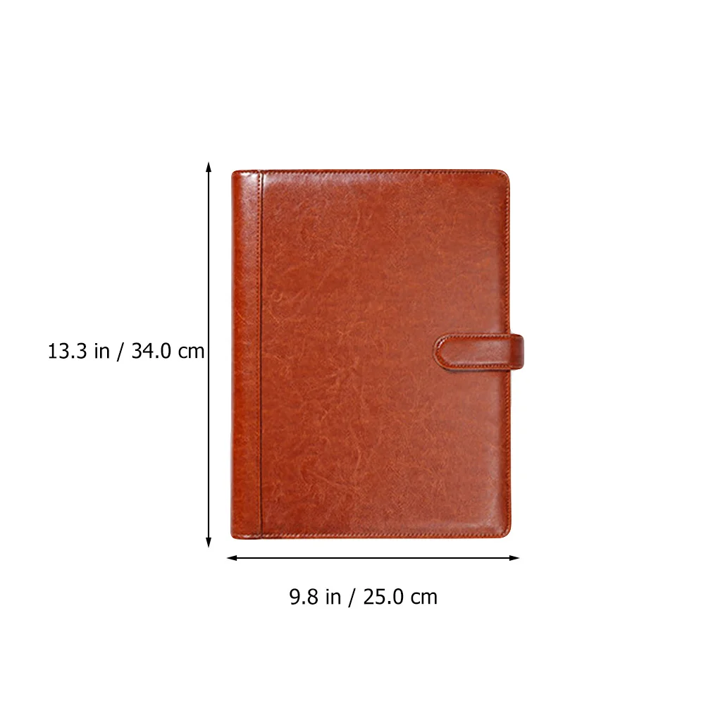 

PU Notebook Binder Business Folder Metal Ring Binder Personal Planner Document Holder for Office Use File Folder