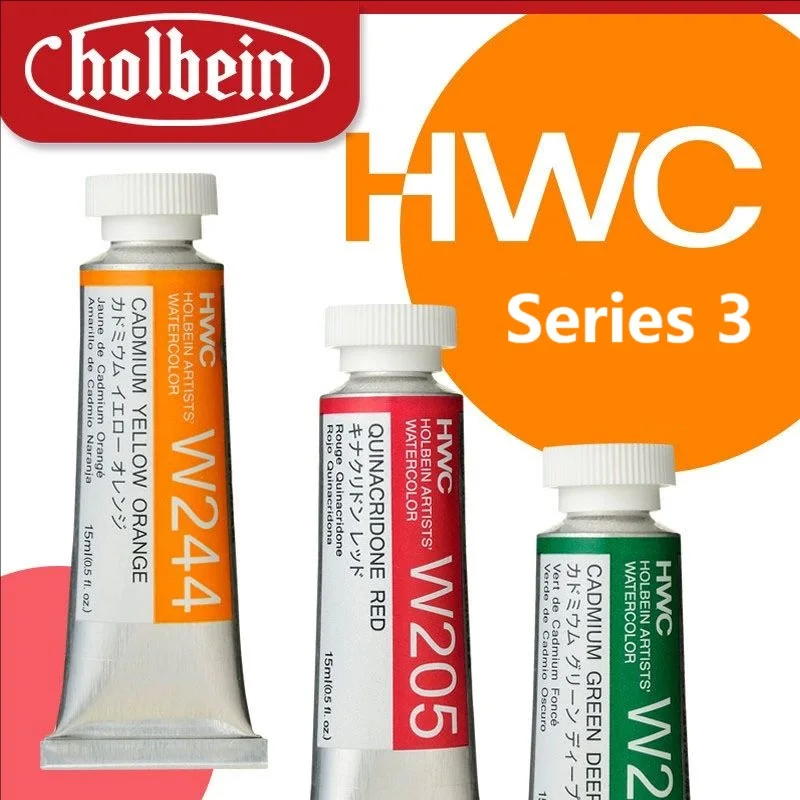 Japan Holbein Series 3 Artists' Transparent Watercolor Paint 15ml/0.5oz Tubes Art Watercolour Professional Drawing Supplies