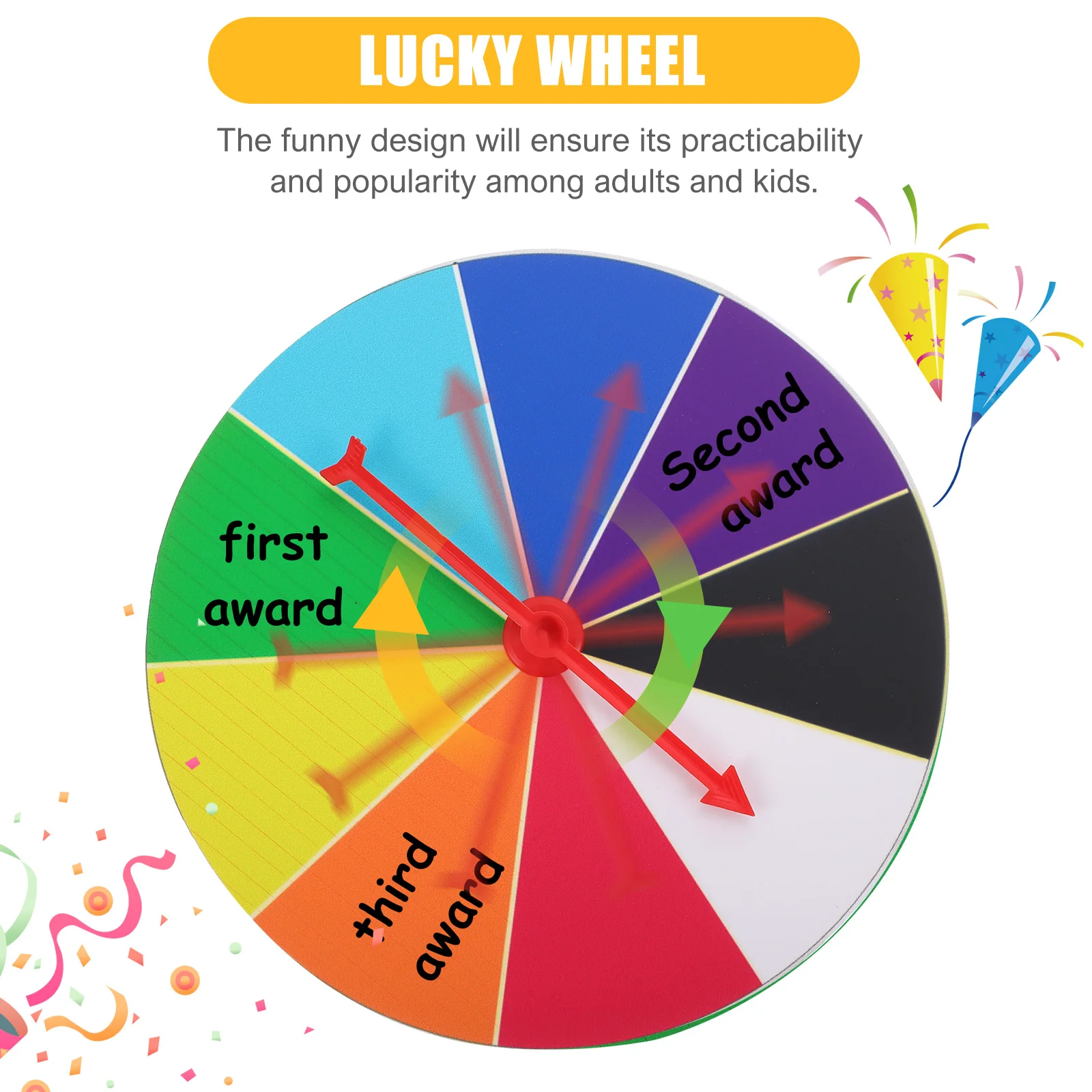 Wheel Prize Spinning Game Fortune Party Turn Plate Wall Carnival Raffle The Draw Tabletop Lottery Machine Winner Fun Turntable